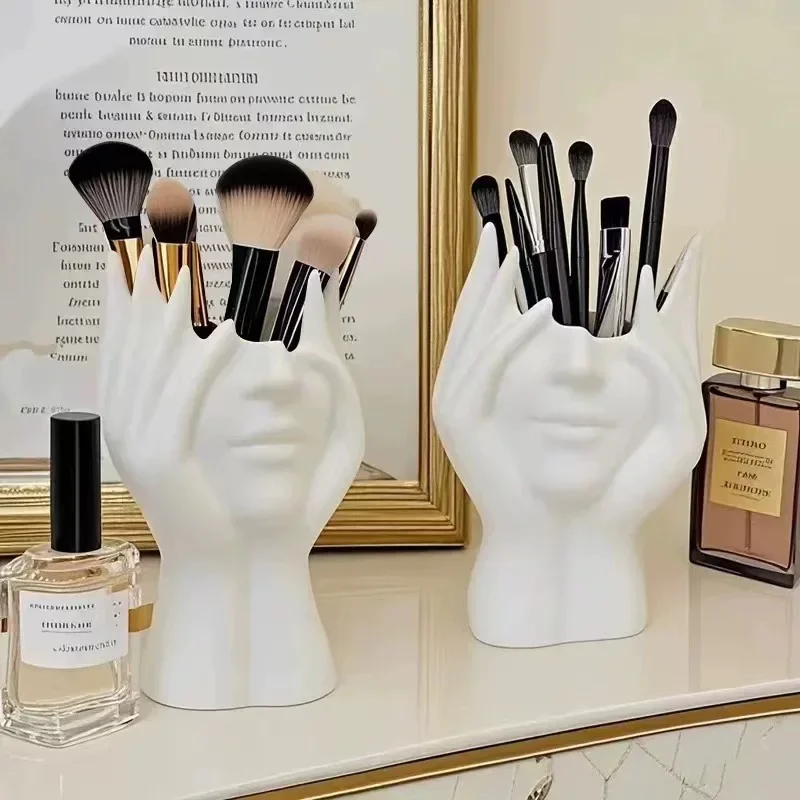 Resin Boho Feminist Decoration Body Vase Head Vase Vintage Makeup Brush Holder Makeup Organizer Idealized for Home Decor