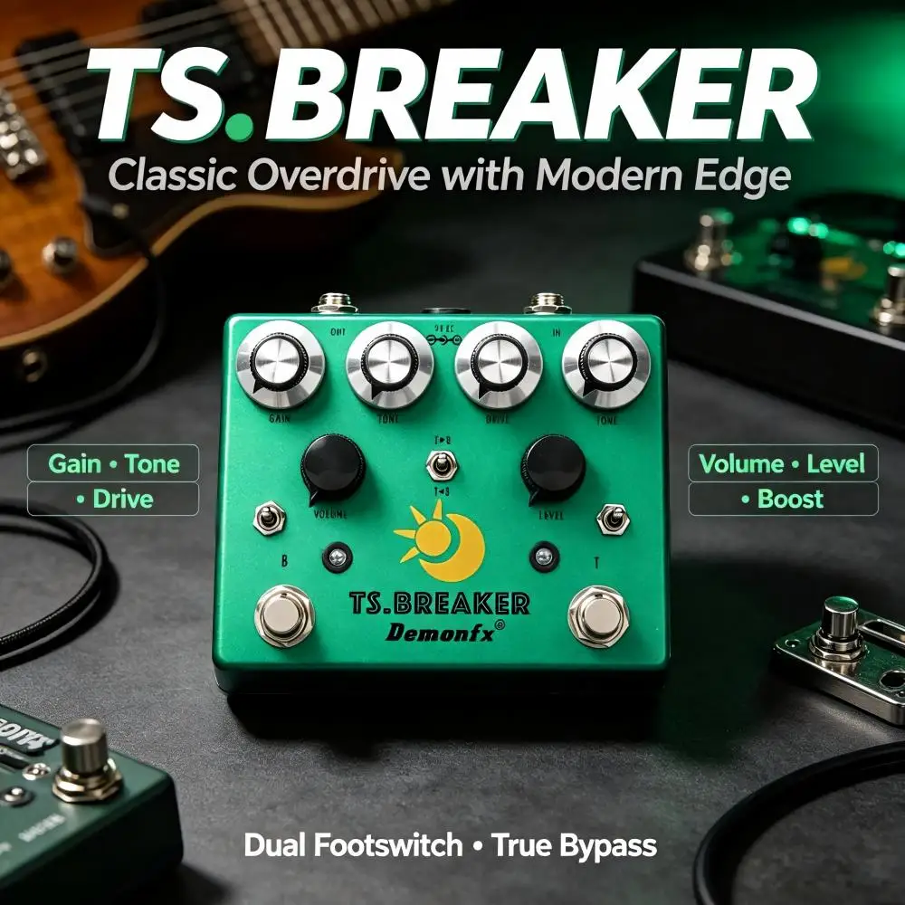 DemonFX 83 Drive And TS.BREAKER Analog Dual Drive Effect Pedal True Bypass Two Drive Pedal for Electric Guitar