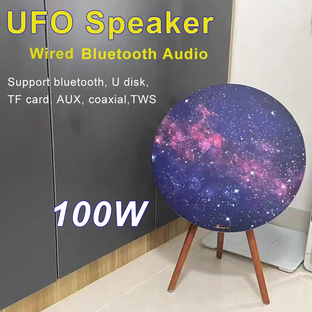 100W Starry Sky Bluetooth Speaker Wired Stereo Subwoofer Support BT  TF Card AUX Coaxial Living Room Decoration Caixa De Som