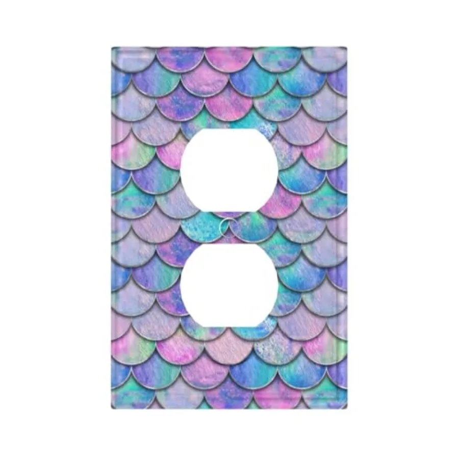 

Scales Decorative Pink Purple Light Switch Electrical Wall Plate Faceplate Switchcover for Girls Bedroom Bathroom Living Room H