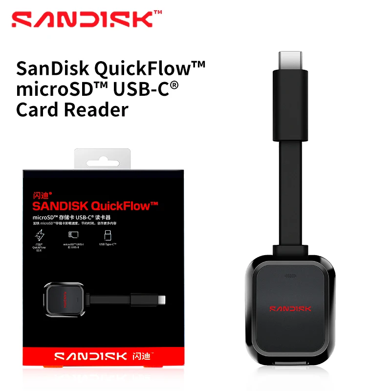 SanDisk B751 QuickFlow TF USB-C Card Reader 250MB/s Read 170MB/s Write UHS-I UHS-II Compatible for Photographer Drone Action Cam