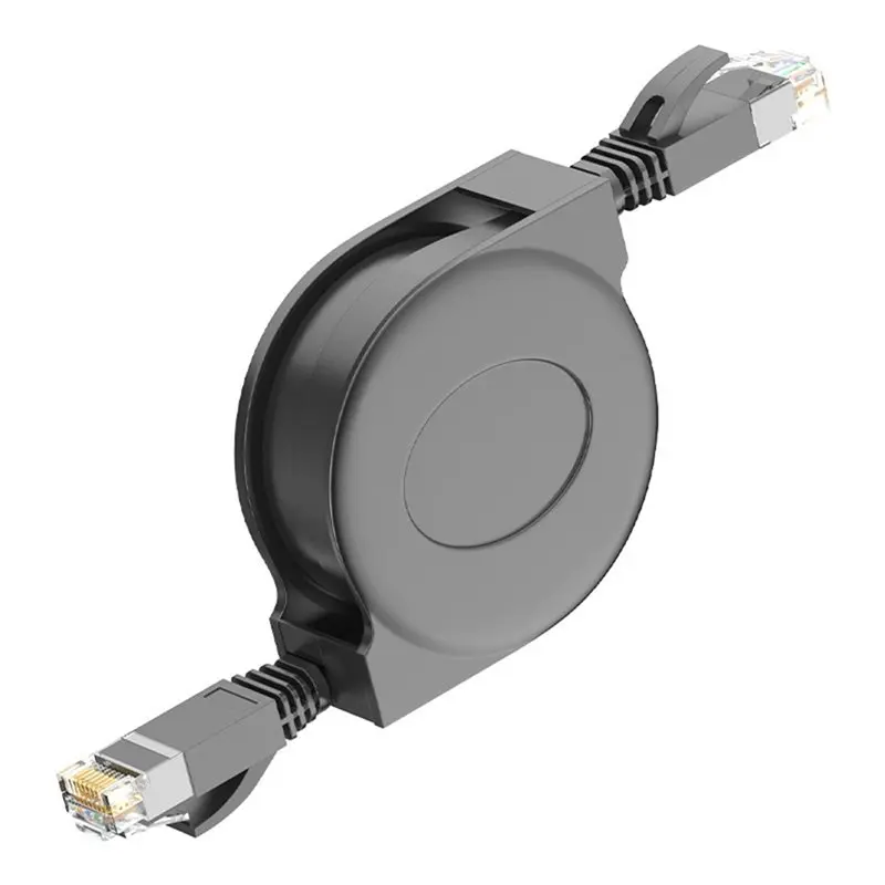 ABJF-CAT 6 Ethernet Cable Ultra Flat Adjustable Retractable CAT6 RJ45 LAN Network Cable Patch Shielded Flat Ethernet 1.8M