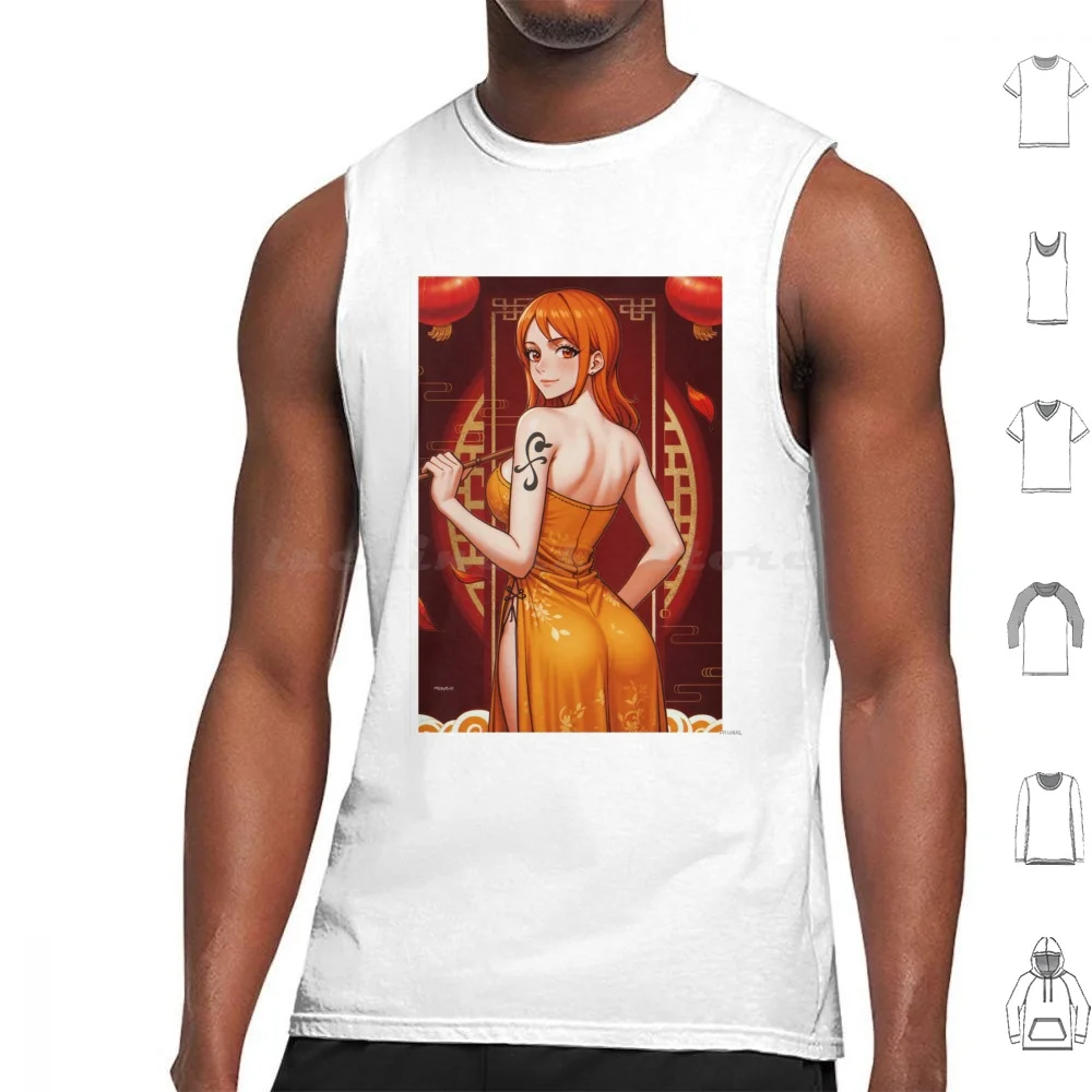 Vestido Nami Regatas Colete Sem Mangas Nami Anime Mulher Menina Papel de Parede Animegirl