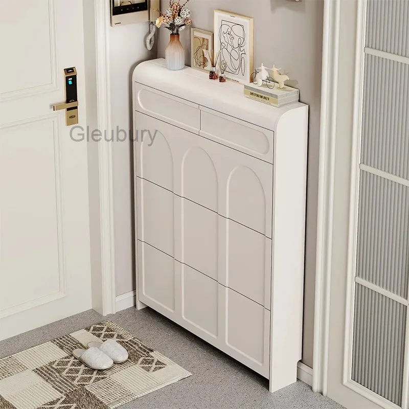 White Design Shoe Cabinet Luxury Nordic Accent Living Room Vertical Closets Armables Shoe Shelf Clear Sapateira Room Decorations