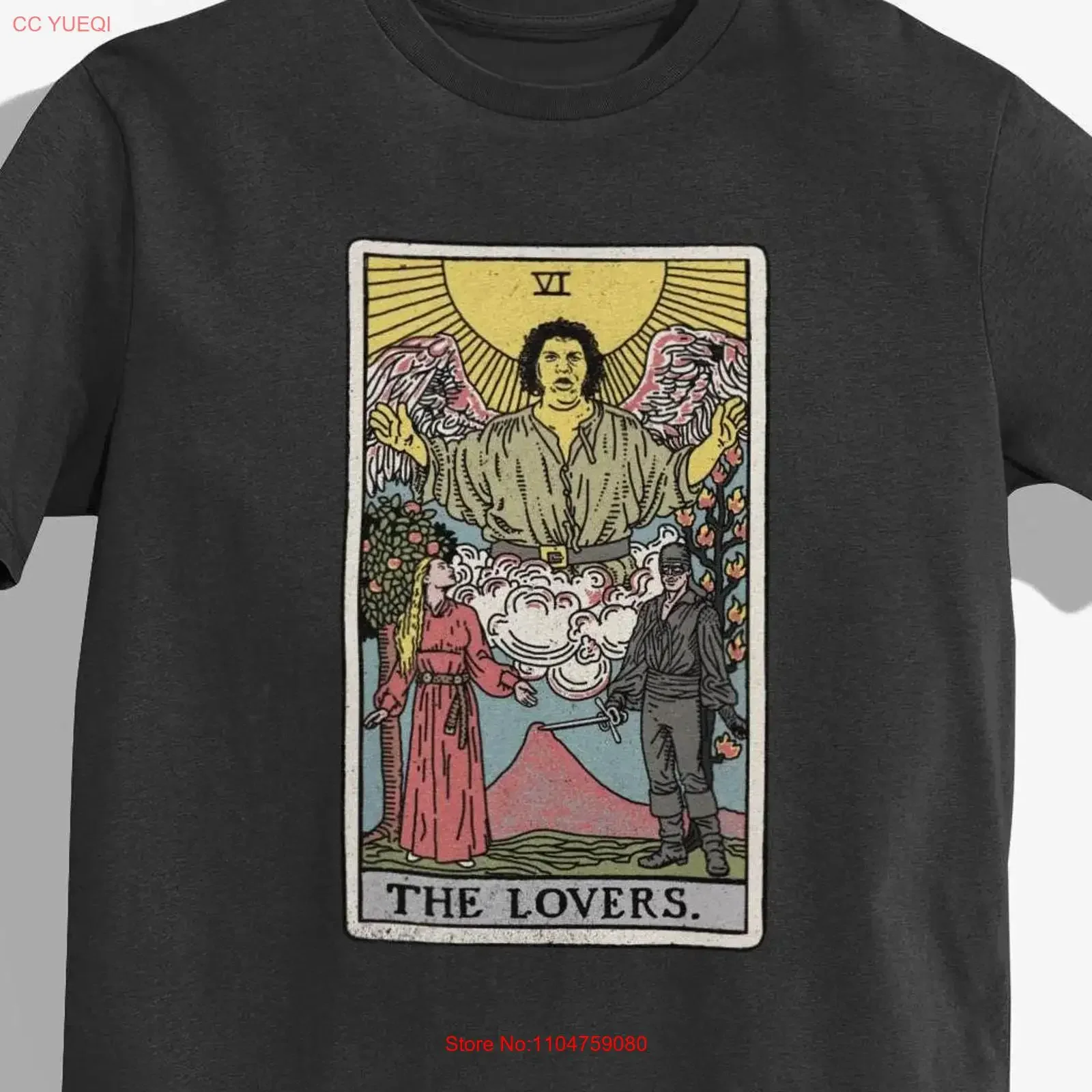 Princess Bride T Shirt The Lovers Tarot Card s C vintage Washed fashion Versatile homme Casual Stretched Slightly Stylish