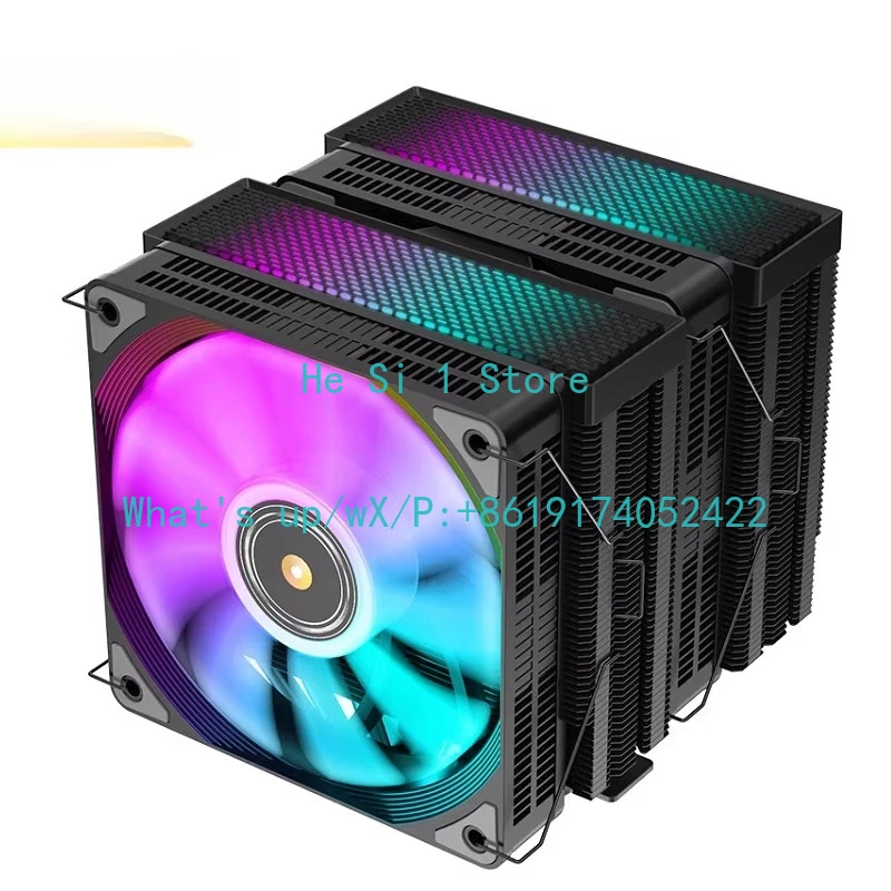 

JF800CPU radiator 280w double tower welded graphene FDB copper shaft dual fan 6 tubes, black/white (ARGB version)