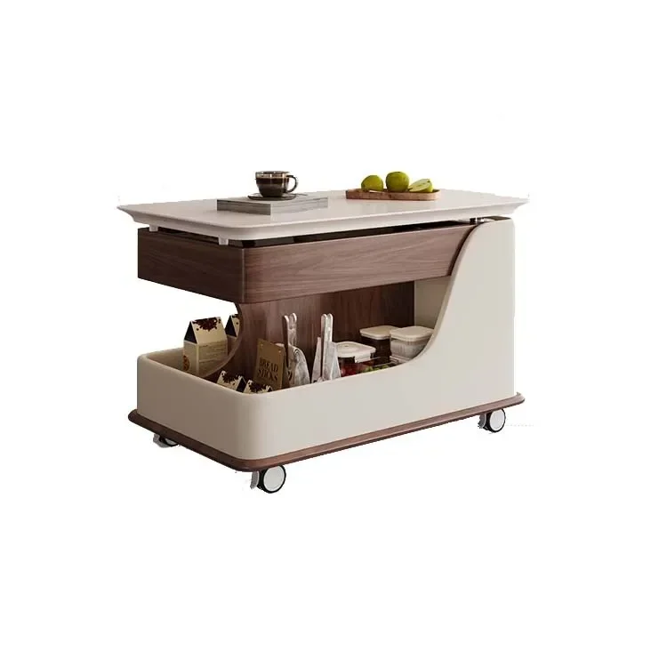 Household high-end liftable antique removable sofa tea table trolley corner table