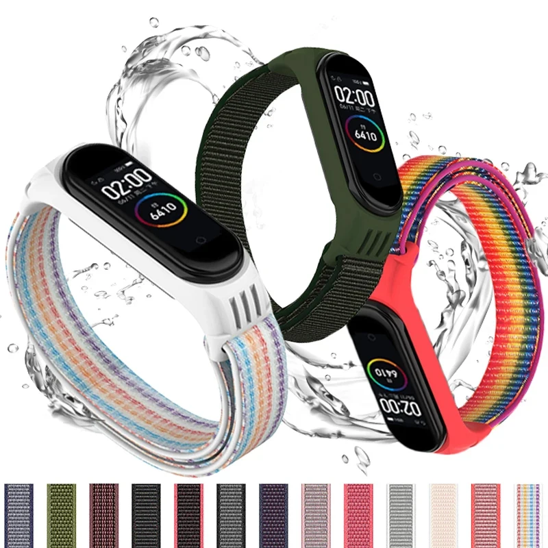 Bracelet en Nylon pour montre connectée Xiaomi mi band 6 7, Sport, boucle, 5 4 3