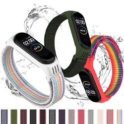 Naylon Kayış Xiaomi mi band 6 7 kordonlu saat akıllı saat pulsra Spor döngü miband Bilezik kemer Bileklik t correa Miband 5 4 3