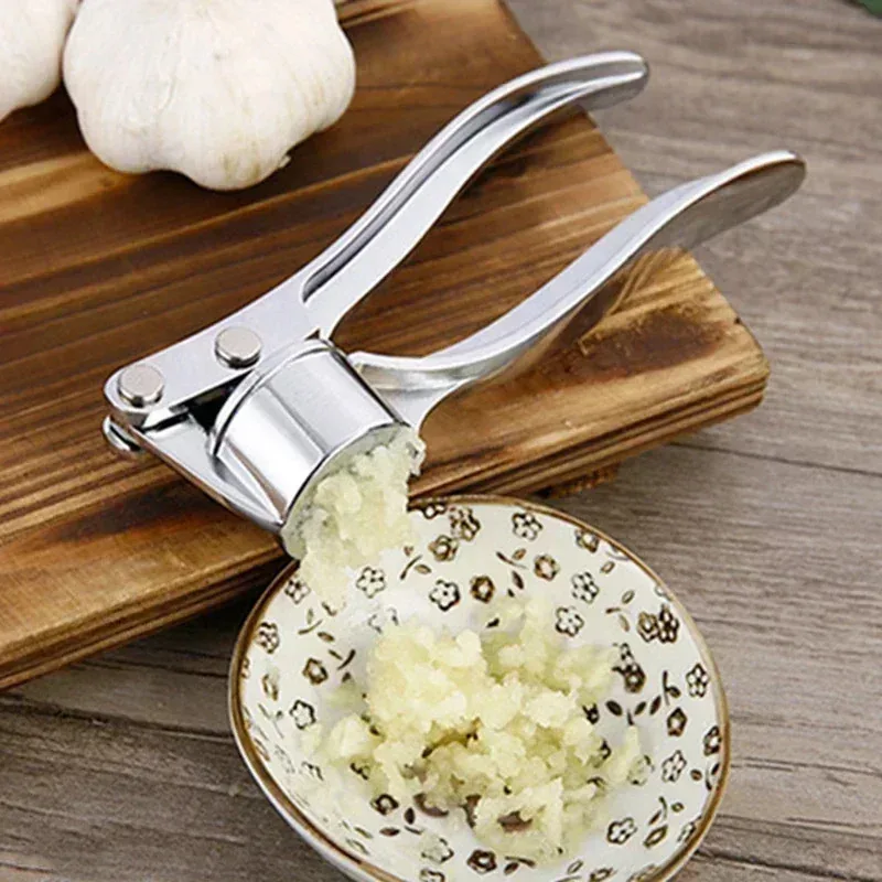 

Stainless Steel Garlic Press - Home Kitchen Gadget for Garlic Paste Ginger Mince Accessory