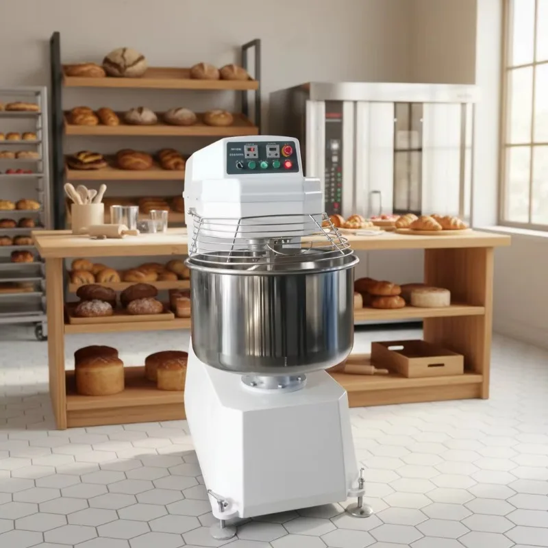 Spiral Dough Mixer Machine 120L Heavy-Duty Bakery Equipment 3KW Engine 50kg New Flour Material Quality High