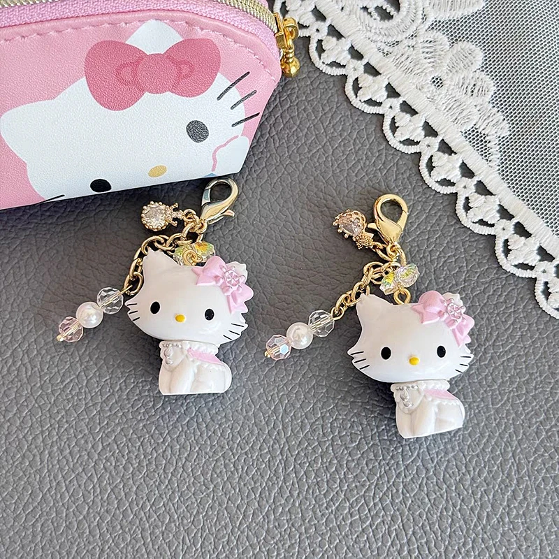 Sanrios Gantungan Kunci Hewan Kartun Kawaii Anime Lucu Hellokittys Dompet Liontin Tali Ponsel Hadiah Aksesori Jimat untuk Anak Perempuan
