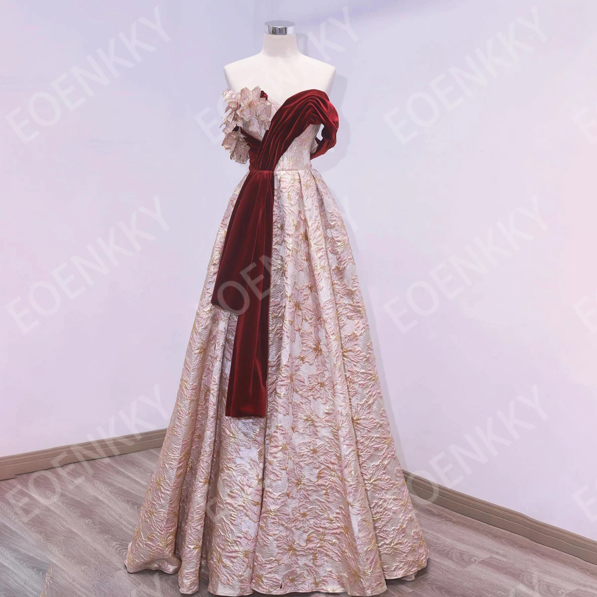 

EOENKKY A Line Prom Dress Off Shoulder 3D Floral Sweetheart 2026 Floor Length Banquet Dresses Customized платье вечернее длинное