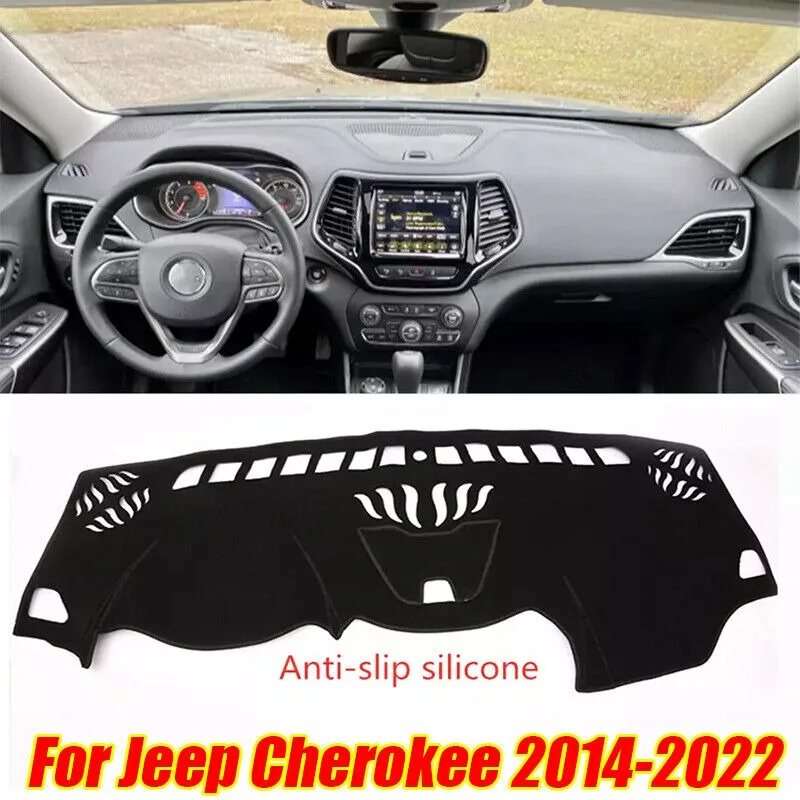 Black Car Dashboard Dash Mat DashMat Sun Cover Pad FOR Jeep Cherokee 2014-2022