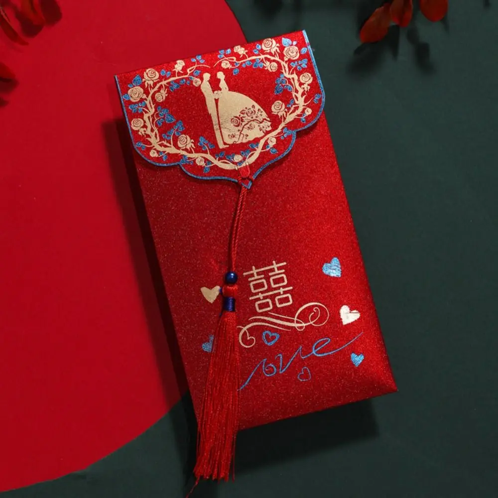 

New Year's Blessing Bag Red Envelope New Year Packet New Year Gifts Money Pocket Tassels Good Luck Blessing Bag Wedding Birthday
