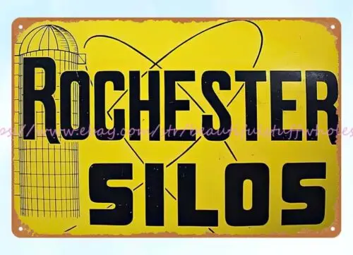 trendy home decor Rochester Silos country living farm ranch metal tin sign