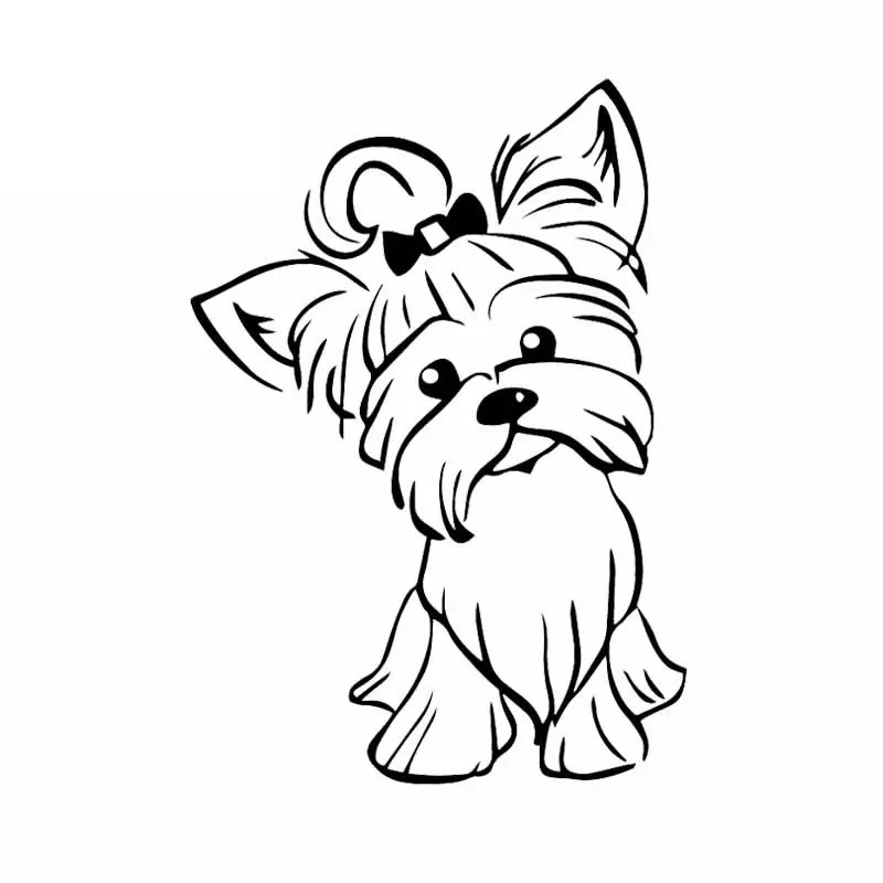 

17CMX13CM Yorkshire Terrier Pup Doggy Yorkie Decal Car Sticker Cute Fun Dog Car Window KK Vinyl Black/Silver