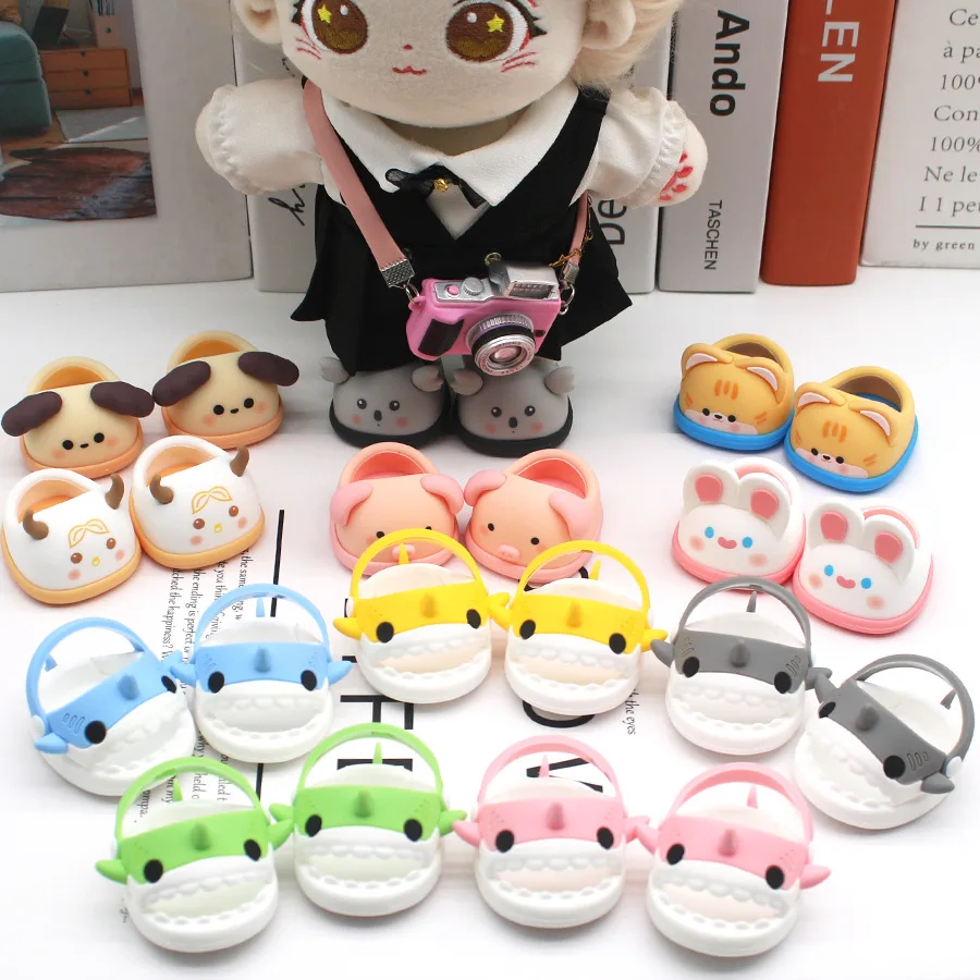 

(Only Shoes) Labubu Accessories For 17cm Labubu Cute Animals&Little Sharks Shoes Capybara Casual Sandal 20cm DIY Doll Toys