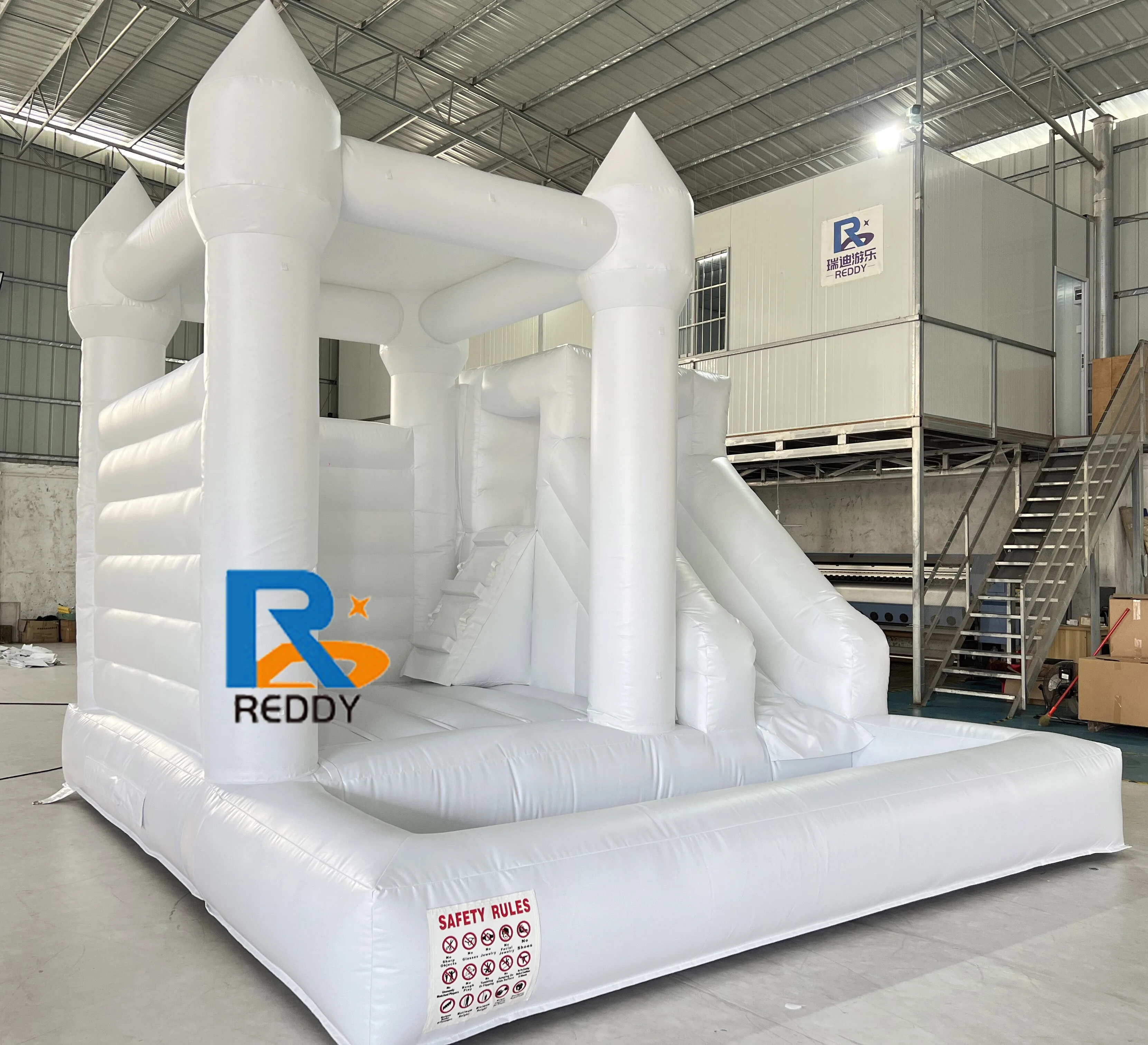 Small Soft Color Bouncing White Castle Infant Playhouse Inflatable Jumper Great for Playgrounds and Celebrations