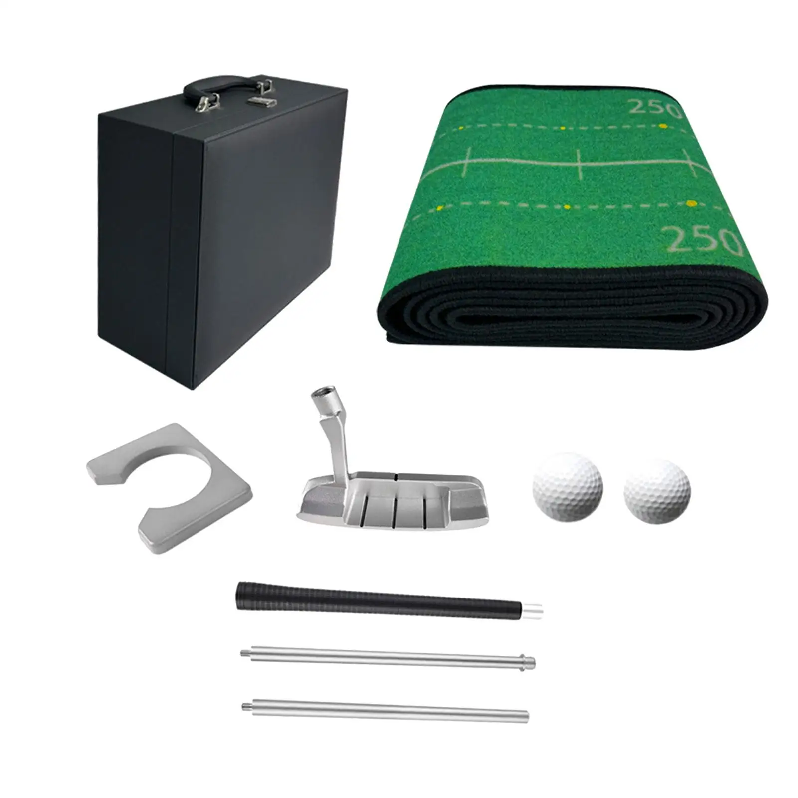 Golf Putting Green Mat Set 2 Golf Balls Adults Players Practicing Indoor Putting Green for Office Home Backyard Outdoor Indoor