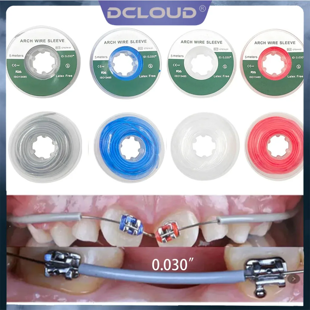 5m/Roll Dental Orthodontic Elastic Arch Wire Sleeve Tubing Plastic Cannula I.D 0.030