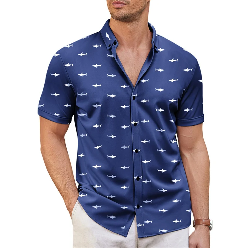 Men\'s Hawaiian shirt pattern shirt 3D printed short sleeved summer beach shirt casual vacation comfortable and breathable