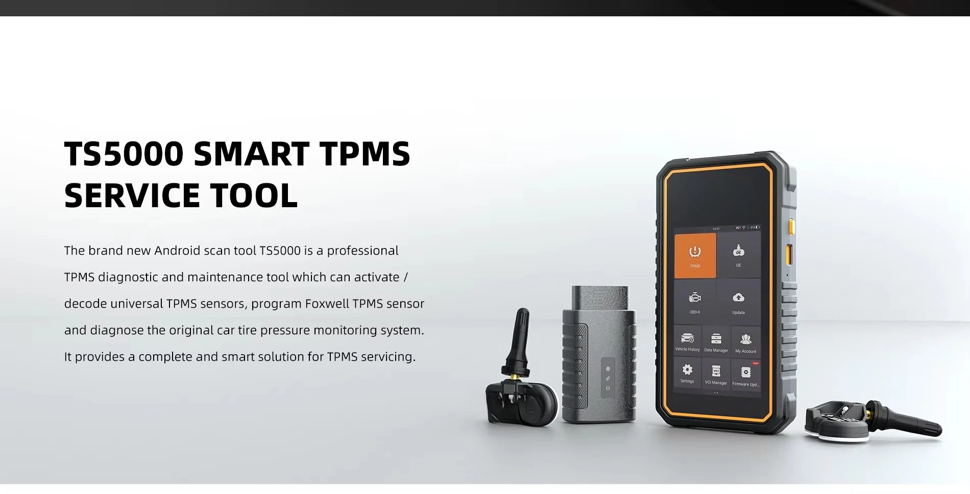 Hot Sell FOXWELL TS5000 Smart TPMS Service Tool Programming Tool Tire TPMS Device Tool Works with All Foxwell Sensors for Cars