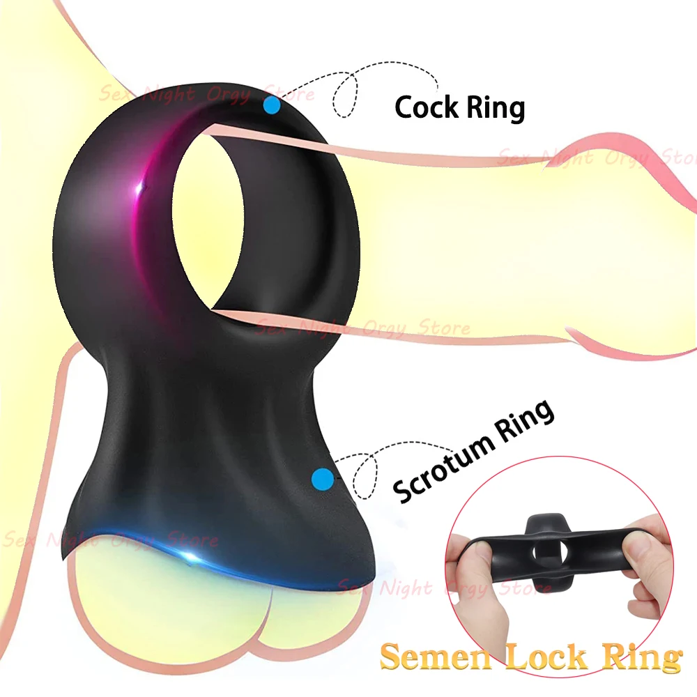 Hot Selling Silicone Cockring For Men Penis​ Sleeve Scrotum Stretcher Bondage Cage Adult Supplies Sexy Toys Small Penis Extender