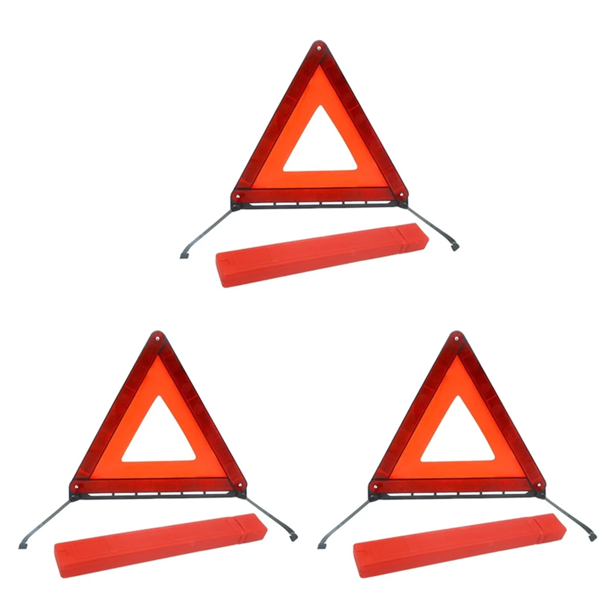 Standard Warning Triangles, Safetys Triangles DOT Approved, Reflective Triangles with Heavy Base, FMVSS 571.125