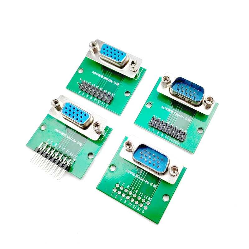 1/2/5pcs Vertical VGA D-sub DR15 Test Board with Screws, DIP 2.54mm Pitch Pin Header PCB Adapter Module, Male/Female Socket