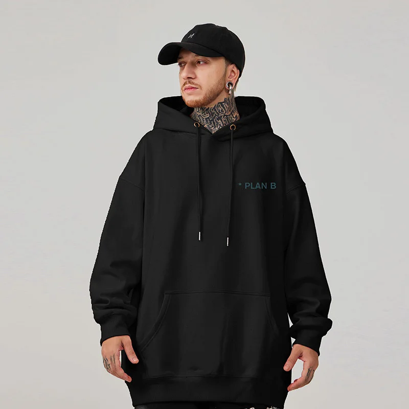 Casual Style Fashion Sweater Hooded Autumn And Winter Literary Trend New Men's Pullover Popular Print And Plush