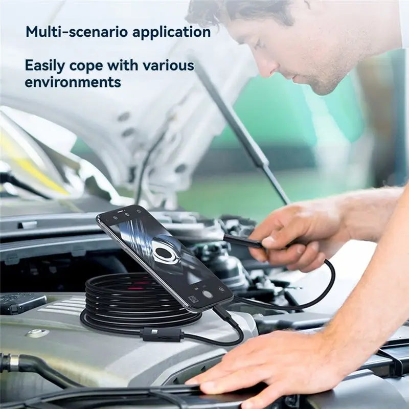 BTLIFE-Repair Tools Car Diagnostic Tools 8Mm 8LED Camera Endoscope Type-C Micro-Type Adapter 5M Cable 2000K Pixels