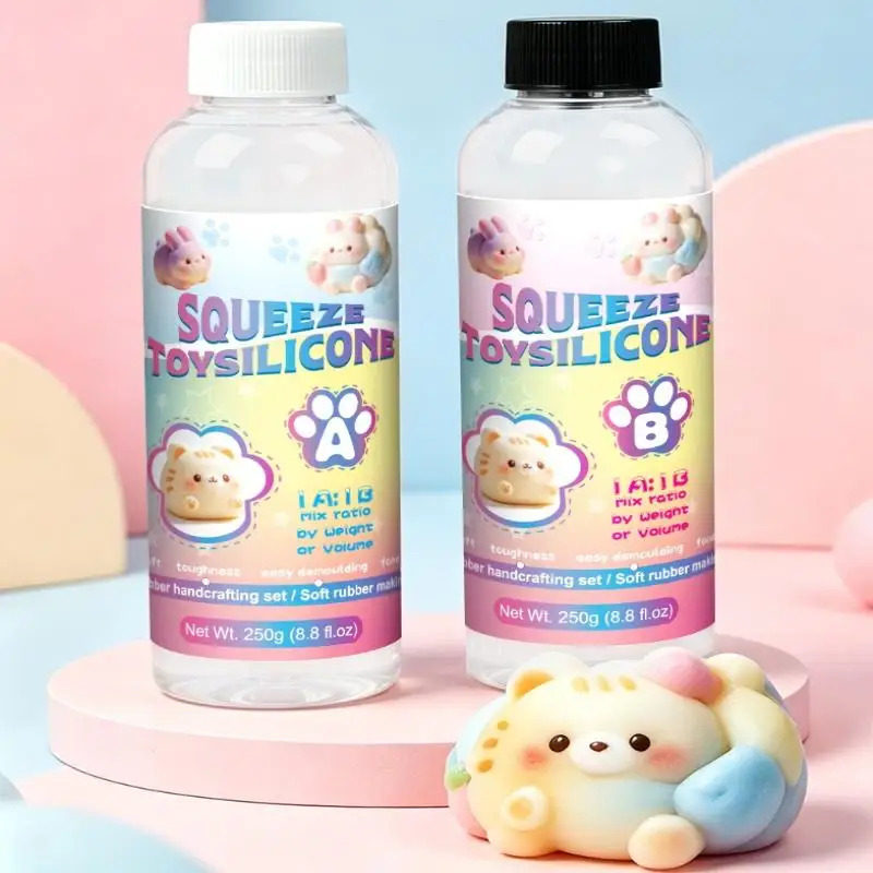 1:1 AB Soft Epoxy Resin Glue Two Bottles Silicone Mold DIY Decompression Toy Craft Gel