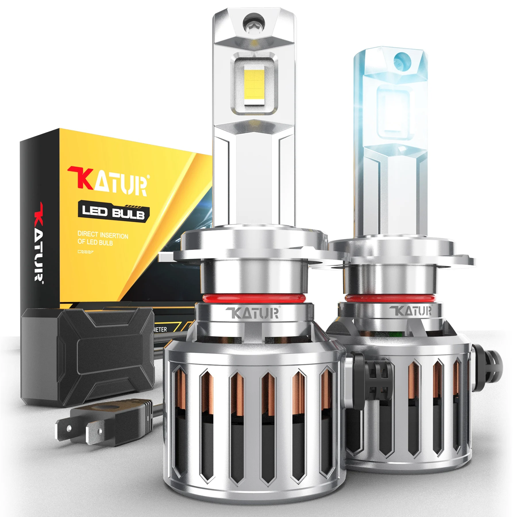KATUR 2pcs Canbus Led Car Headlight with Fan with Decoder H7 High Beam Headlight Powerful 100W 40000Lm Auto Car Bulb For Honda