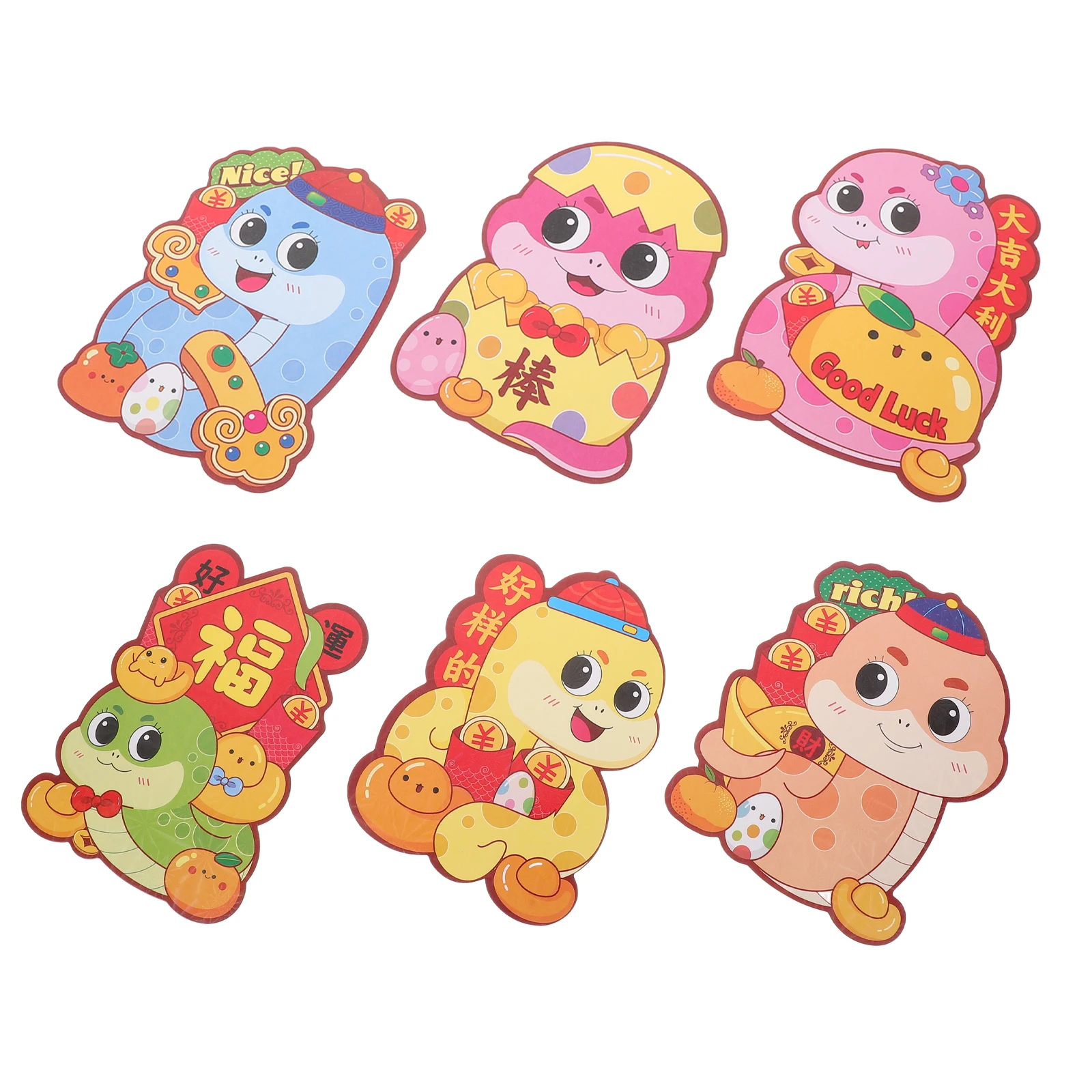 

Laser Colorful Red Envelope Purse Portable Envelopes Chinese New Year Snake Hong Bao Gift Money Holder Cartoon Design Printed