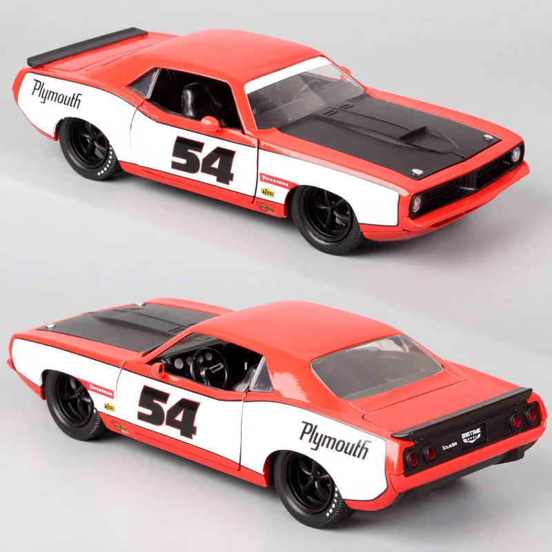 Car Only! 1/24 Scale Jada Bigtime 1973 Plymouth Barracuda firestone Muscle Car Diecasts & Toy Vehicles Furious Racing Cuda Model