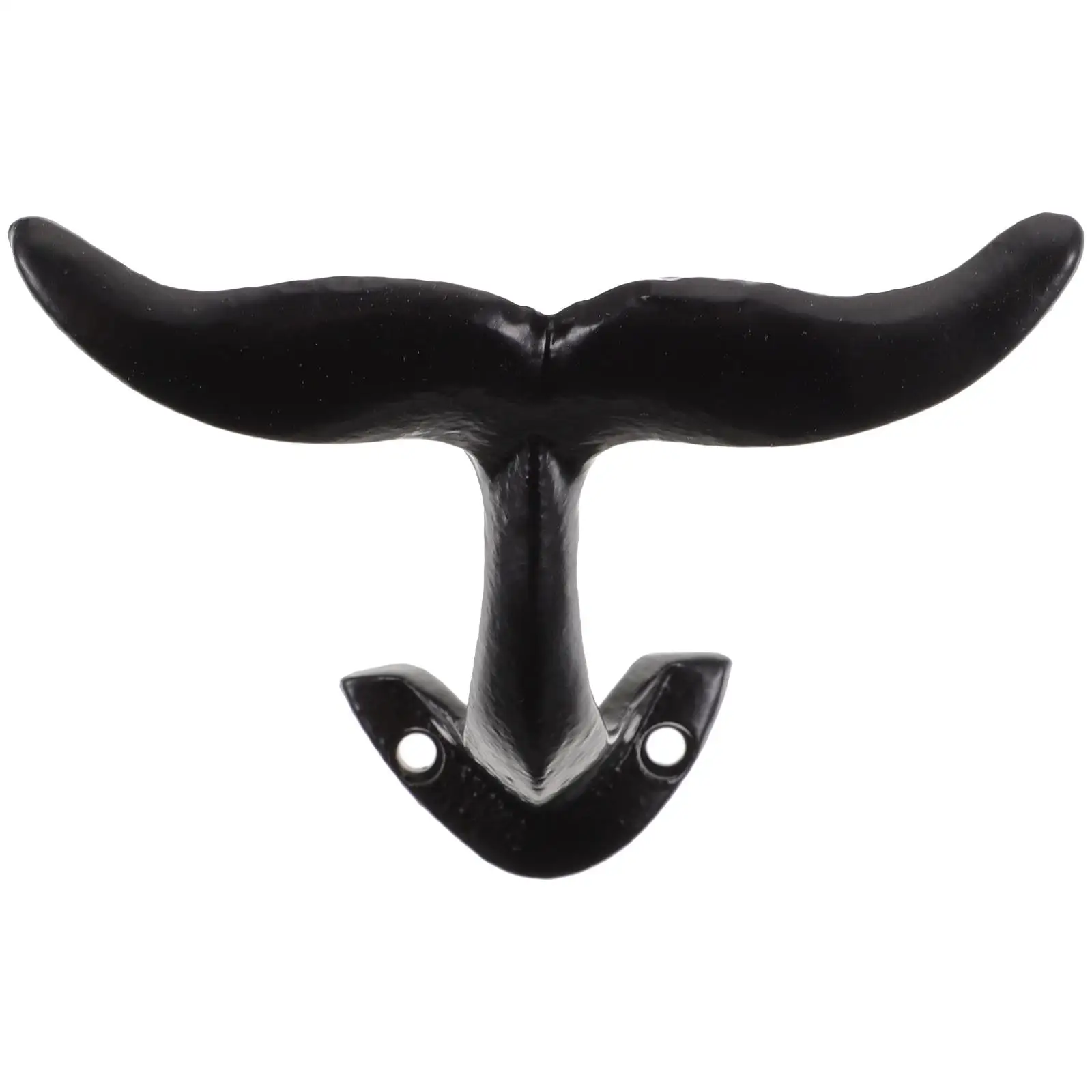 

Whale Tail Iron Wall Black Vintage Decorative Hooks For Clothes Umbrella Hat Scarf Key Hanger Ocean Style Universal Hooks