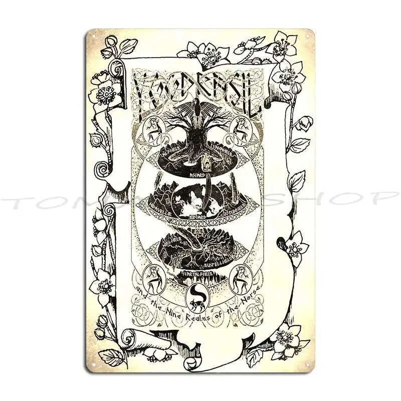 Tree Celtic Yggdrasil Lords Of The Ash Metal Plaque Poster Wall Decor Living Room Pub Party Plates personalized  Tin Sign Poster