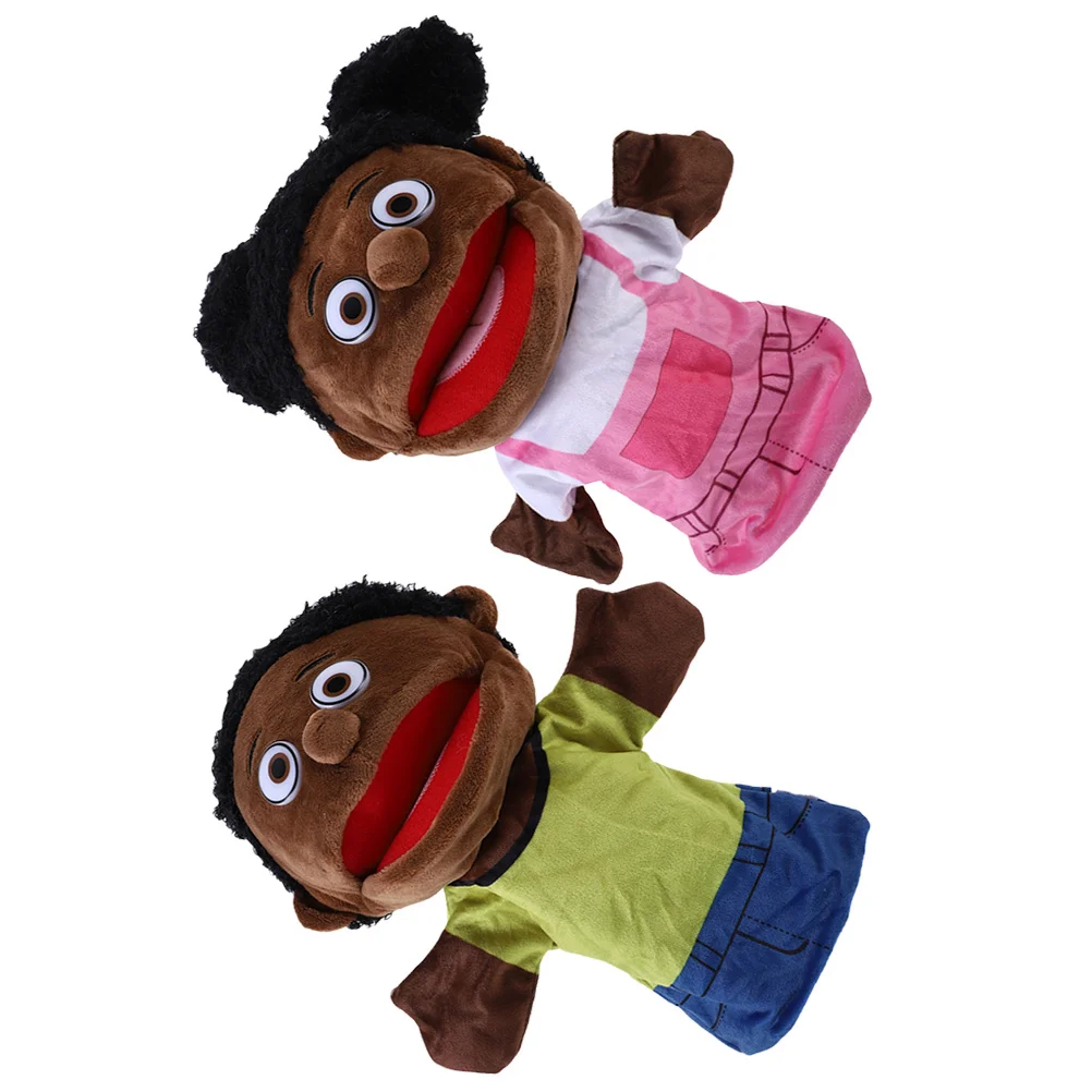 2 pezzi di burattini a mano per membro della famiglia morbidi per narrazione di storie, giochi creativi per bambini, regalo di compleanno, burattini a mano con animali di peluche