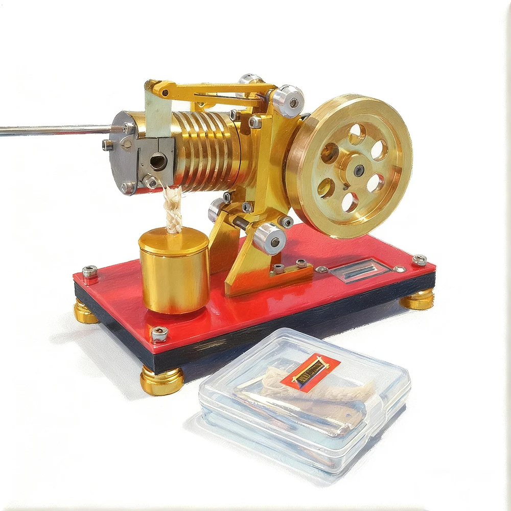 Suction Stirling Engine Model Metal Startable Fuel Ignition Internal Combustion Engine Model Toy