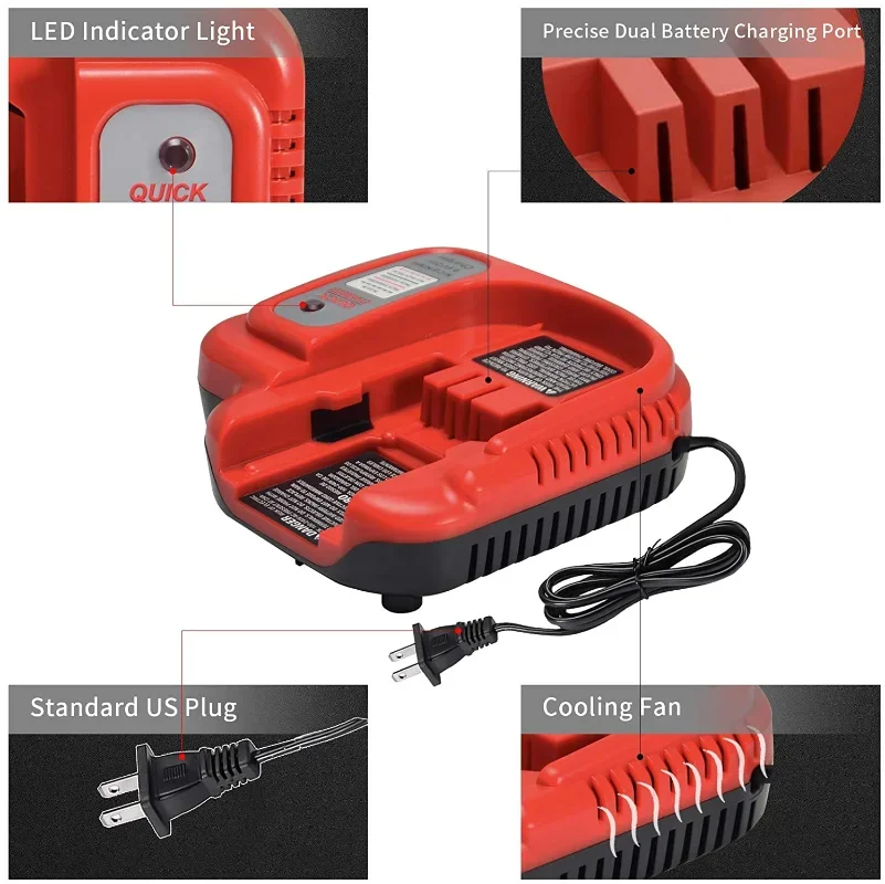 ZWINCKY Suitable for Ni-cd&Ni-Mh Battery Charger 9.6V 14.4V 18V 24V for Black&Decker Fast Battery Charger Fsb18 Fs120Bx Newest