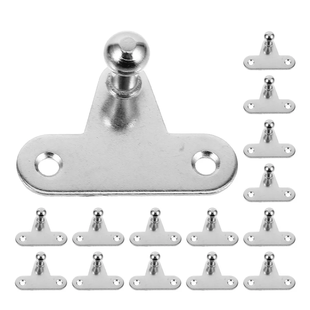 20Pcs Gas Strut Mounting Brackets Triangle Base Angled L-Shaped Ball Stud Metal Mounts for Engine Trunk Cabinet Window Camper