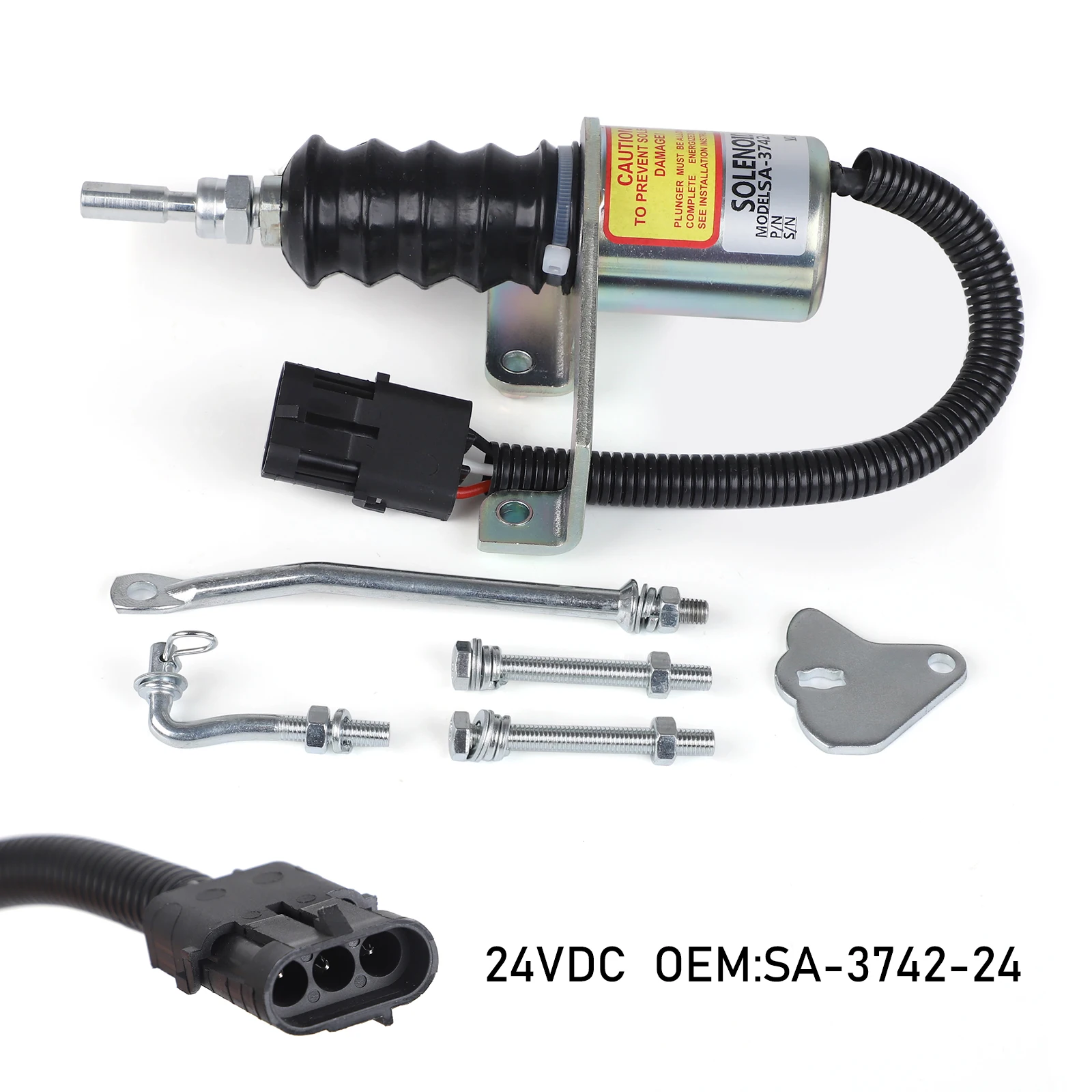 24V Metal Engine Cutting Solenoid Valve For Cummins 6CT 8.3 OE 3991168 SA-4941-24 3964628 Flameout Solenoid Valve Replace Parts