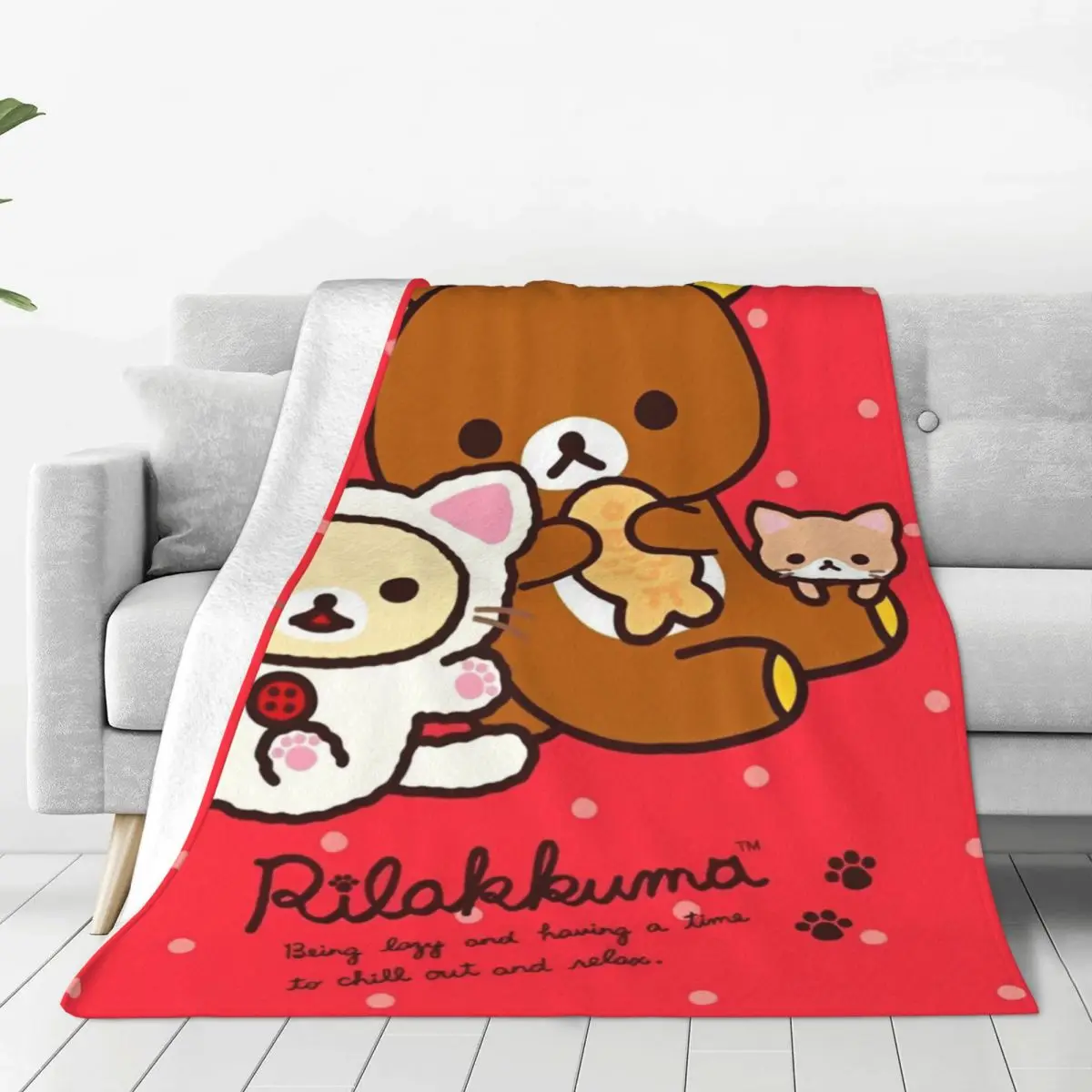 Rilakkuma Cartoon Blanket Decorative Flannel Throw Blanket For Couch Bed Soft Custom Quality Bedspread Gift Idea