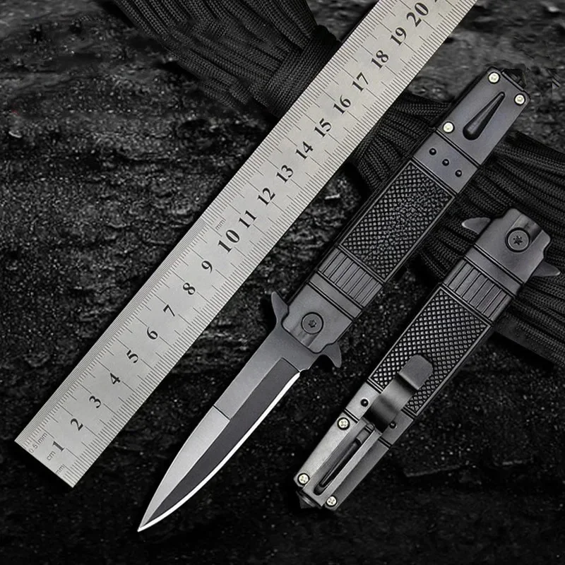 Camping Outdoor Straight Knife Jungle Camping Kitchen Fruit Knife ABS Handle Knife High Hardness Edc