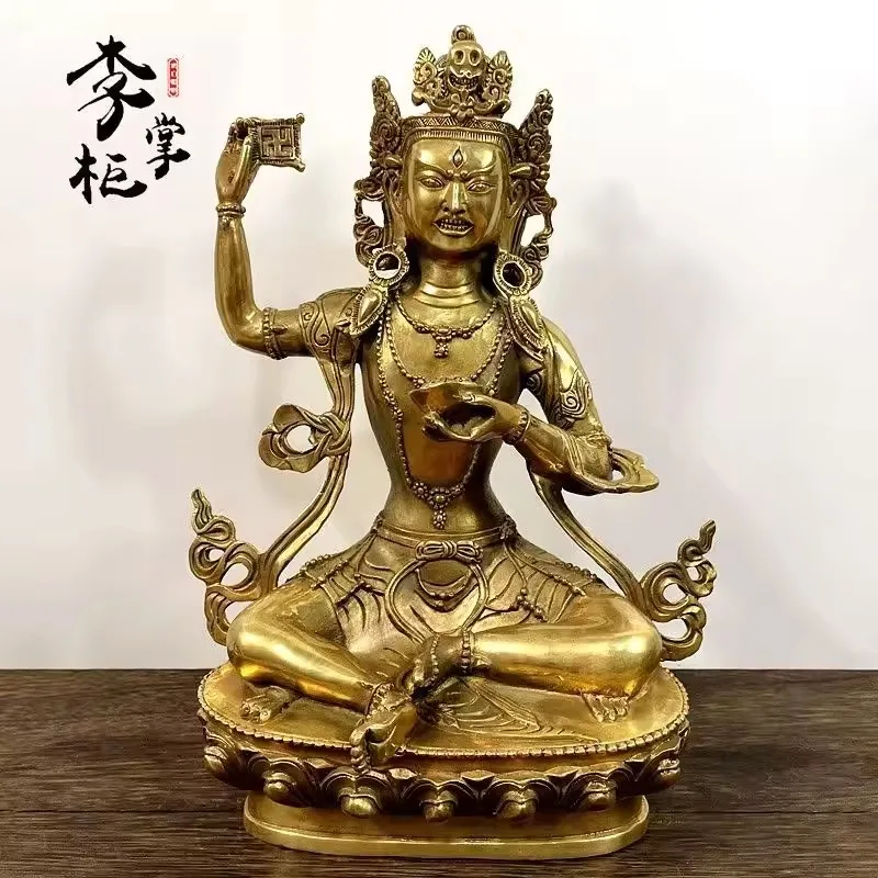The father of Tibetan Yongzhong Tantra Buddhism, large pure copper, Master Bambananka Buddha statue, brass protector, Tibetan Bo
