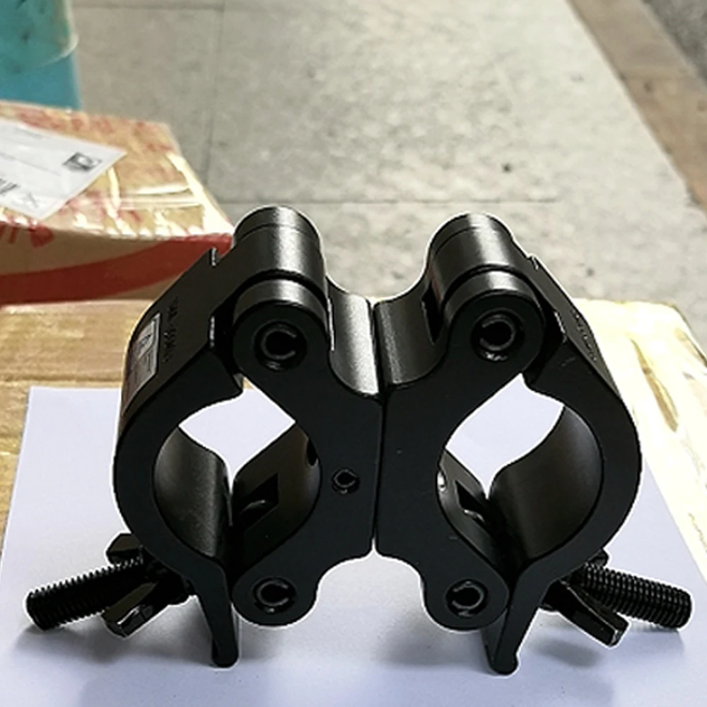 4pcs Heavy Duty Truss Clamp Pro Swivel Coupler DJ Lighting Dual Eye Hook Fits 42-52MM Tube Load 500KG Capacity for Stage Lights