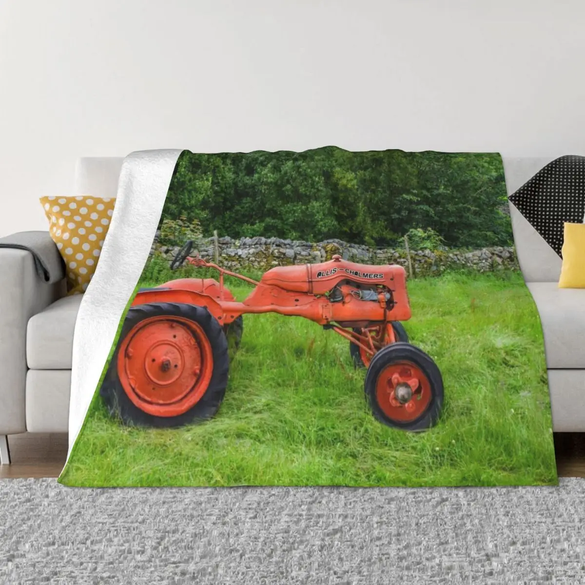 

Allis the orange tractor Throw Blanket Sofa Polar Furry Blankets