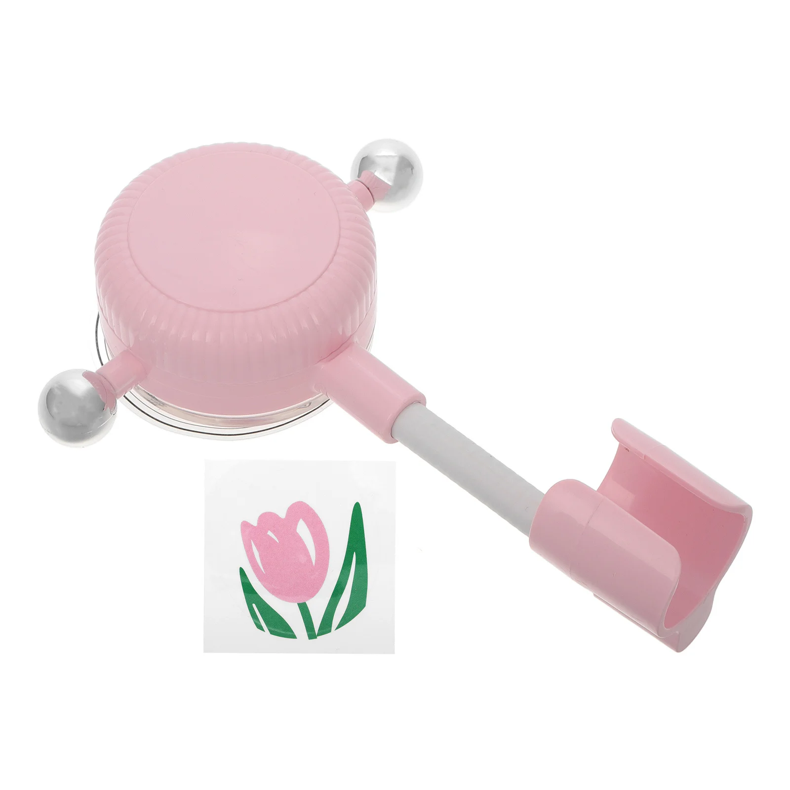 

1pcs Adjustable Suction Cup Shower Holder No Drill Required Pink Handheld Showerhead Mount For Kids Bathroom Abs Material Tulip