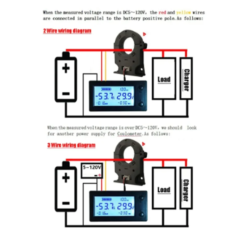 BMBY-Hall Coulomb Meter Voltage Current Power Electric Energy Battery Capacity 12V 24V 36V 48V Bluetooth APP Display Durable